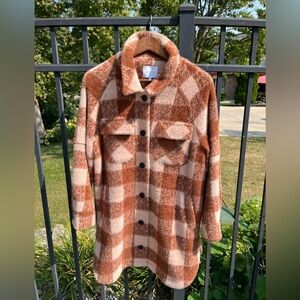 Greylin Copper Longline Shirt Jacket, Size Medium.